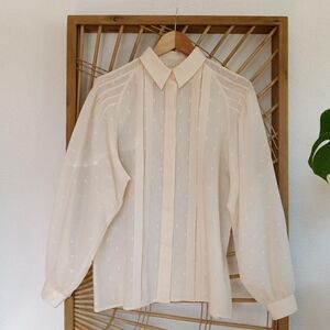 Vintage Geiger Of Austria Wool Blend Sheer Blouse